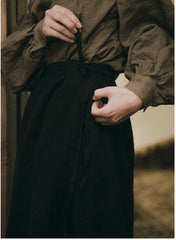 Nicole Linen Cotton Maxi Wrap Skirt