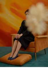 Women's Linen Button-Down Midi Dress with Long Sleeves and Waist Tie for Timeless Style