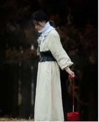 Bufanda plisada de lino y algodón