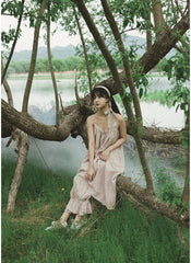 Vestido lencero de lino y algodón Marguerite