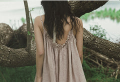 Vestido lencero de lino y algodón Marguerite