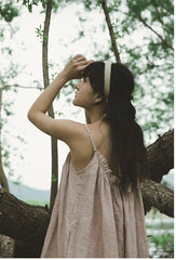 Vestido lencero de lino y algodón Marguerite