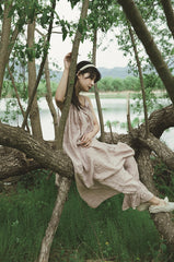 Vestido lencero de lino y algodón Marguerite