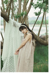 Vestido lencero de lino y algodón Marguerite