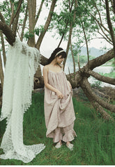 Vestido lencero de lino y algodón Marguerite