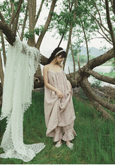 Vestido lencero de lino y algodón Marguerite