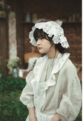 Delantal de lino y algodón Brooke