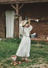 Delantal de lino y algodón Brooke