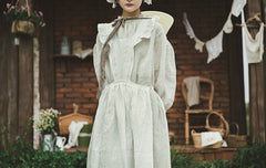 Delantal de lino y algodón Brooke