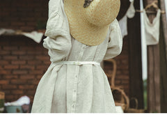 Delantal de lino y algodón Brooke