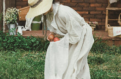 Delantal de lino y algodón Brooke