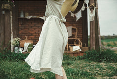 Delantal de lino y algodón Brooke