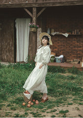 Delantal de lino y algodón Brooke