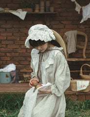 Delantal de lino y algodón Brooke