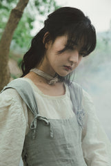 Delantal de lino y algodón Cara