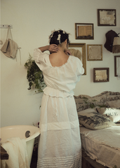 Nina Linen Cotton Puff Sleeves Blouse