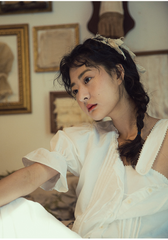 Nina Linen Cotton Puff Sleeves Blouse