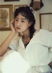 Nina Linen Cotton Puff Sleeves Blouse