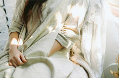 Vestido largo Elaine de lino y algodón con volantes