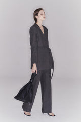 High-Waisted Linen Wide-Leg Pants for Women with Tailored Fit and Full-Length Silhouette