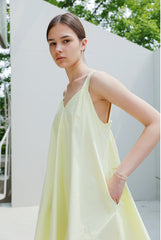 Sleeveless A-Line Linen Dress with Wide Straps and Flowy Silhouette for Warm Weather