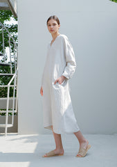 Elegant Sleeveless A-Line Linen Dress with Wide Straps and Flowy Silhouette for Women