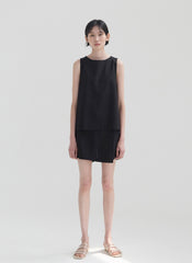 High-Waisted Linen Blend Wrap-Style Mini Skirt With Concealed Shorts for Breathable Comfort
