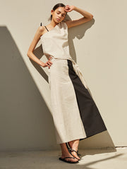 Asymmetrical One-Shoulder Linen Top with Adjustable Ties – Lightweight Summer Blouse