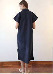 Sleeveless V-Neck A-Line Linen Dress with Wide Straps and Flowy Silhouette