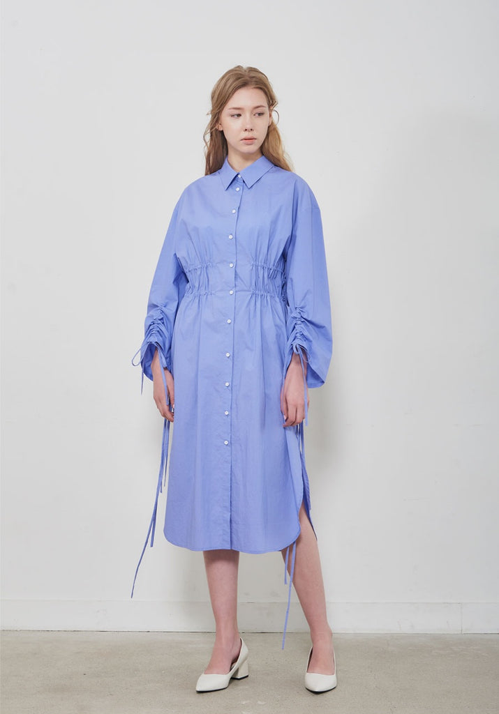knee length dresses for ladies Shirt Dress Long Linen Solid main image 0
