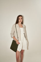 High-Rise Pleated Linen Shorts for Women with Belted Waist and Tailored Summer Fit