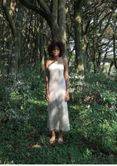Flowy Linen Maxi Dress With Square Neckline, Wide Straps, And Relaxed Summer Silhouette