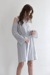 Cotton Poplin Dress with Cold Shoulder Design and Waist Belt Detail