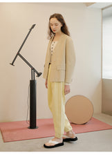 Elastic Waist Linen Pants for Women - Tapered Relaxed Fit Linen Trousers with Ankle Cuffs