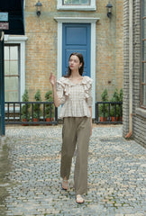 Wide-Leg High-Rise Linen Pants for Women – Relaxed Fit Summer Trousers with Pleated Detailing