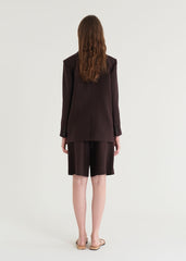 Women's Relaxed Fit Linen Blazer with Single-Breasted Front and Notch Lapel Design
