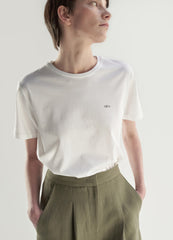 Short-Sleeve Linen T-Shirt with Relaxed Fit and Classic Crew Neckline