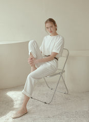 Classic Relaxed-Fit Linen T-Shirt for Women with Breathable Fabric and Minimalist Design