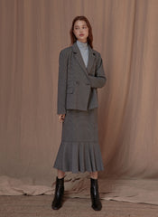 Tailored Linen Blazer with Structured Lapel and Double-Breasted Closure for Timeless Elegance