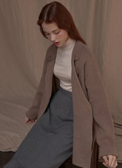 Structured Cotton Wool Blazer with Oversized Fit and Notched Lapel for Timeless Cold-Weather Styling