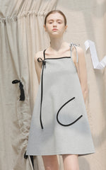 Asymmetrical One-Shoulder Linen Mini Dress with Statement Pocket and Modern Silhouette