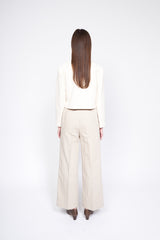 High-Waisted Wide-Leg Linen Pants with Tailored Fit – Lightweight Summer Workwear Essential