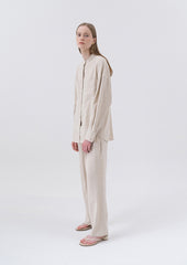 Elegant Long-Sleeve Button-Up Blouse Crafted From Premium Breathable Linen Fabric For All-Day Comfort