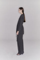 Tailored Linen Blazer for Women with Belted Waist and Structured Shoulders – Elegant Fit