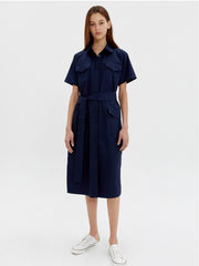 Sleeveless Midi Linen Dress with Back Slit and Tailored Fit for Effortless Elegance
