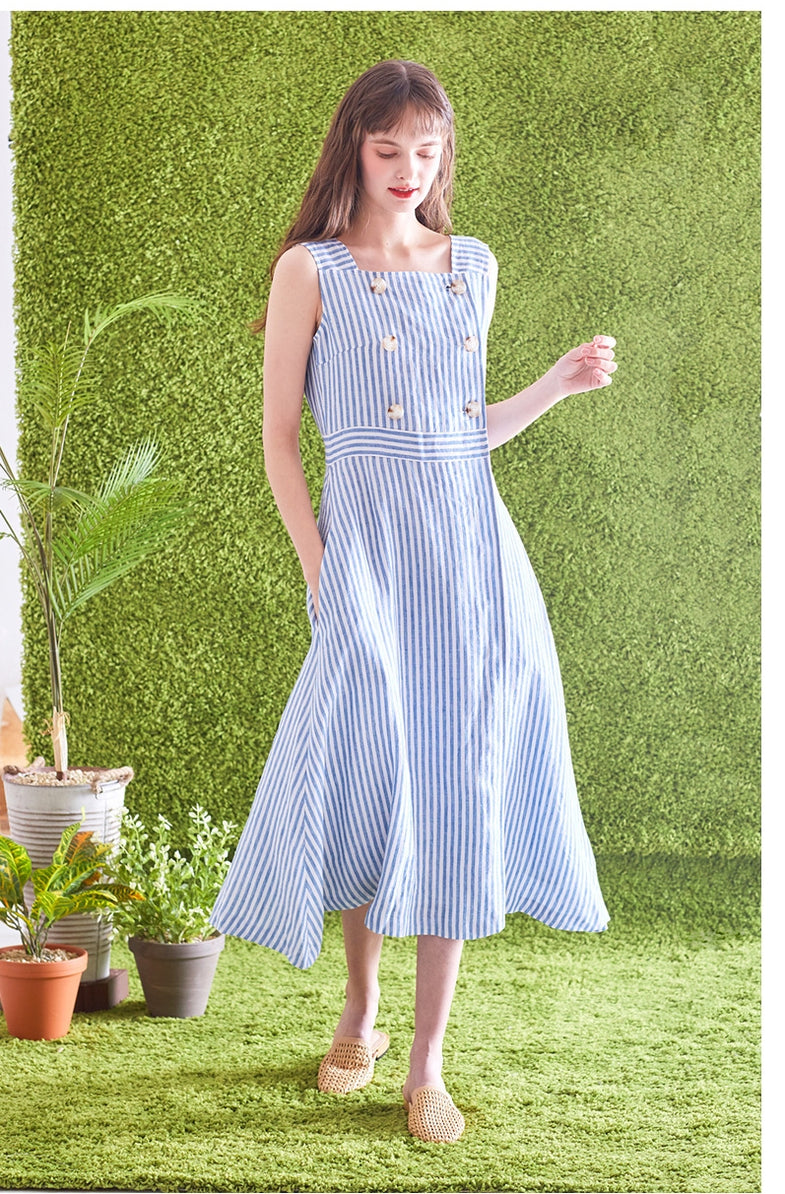 chinese dress ladies Regina Linen Maxi Dress