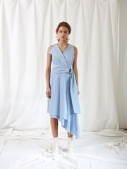 Flowy Linen Maxi Dress With Spaghetti Straps And Side Cutout Waist