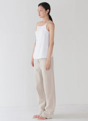 High-Waisted Wide-Leg Linen Pants With Relaxed Fit And Tailored Silhouette For Everyday Elegance