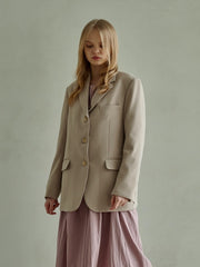 Women's Tailored Linen Blazer – Lightweight Single-Breasted Jacket with Structured Fit