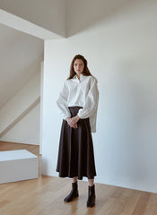 Elegant Midi Skirt Crafted From Flowing Silk With Soft Sheen And Fluid A-Line Silhouette